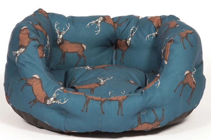 Danish Design Woodland Blue Stag Deluxe Slumber Dog Bed 1 Danish Design Woodland Blue Stag Deluxe Slumber Dog Bed
