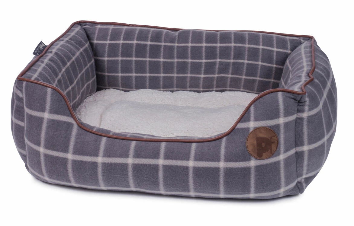 Petface Grey Window Pane Check Square Bed 5 Petface Grey Window Pane Check Square Bed - Image 5