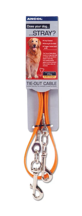 Ancol Tie Out Dog Lead - Orange 1 Ancol Tie Out Dog Lead - Orange