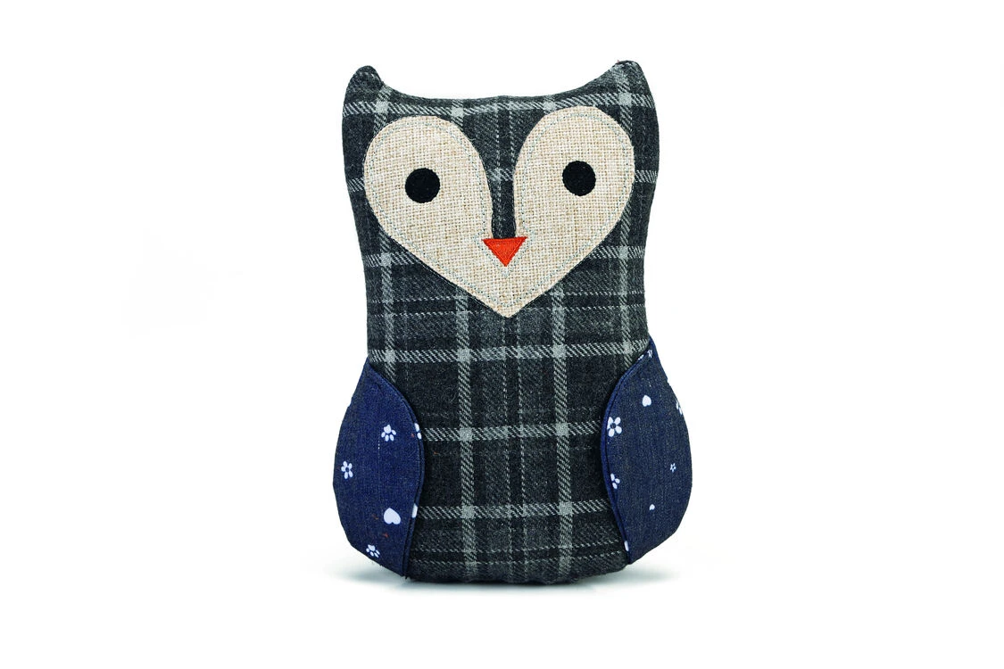 Designed By Lotte Textile Dog Toy Ully Owl Grey 23.5cm 1 Designed By Lotte Textile Dog Toy Ully Owl Grey 23.5cm