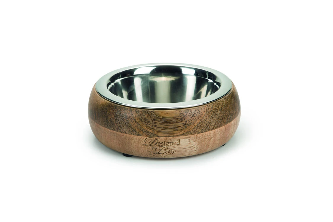 Designed By Lotte 2 In 1 Wood/steel Feeding Bowl Mandira 1 Designed By Lotte 2 In 1 Wood/steel Feeding Bowl Mandira