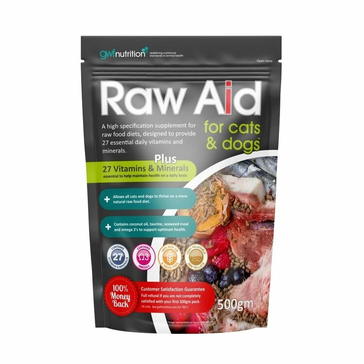 Gwf Raw Aid For Cats & Dogs 500gm 1 Gwf Raw Aid For Cats & Dogs 500gm