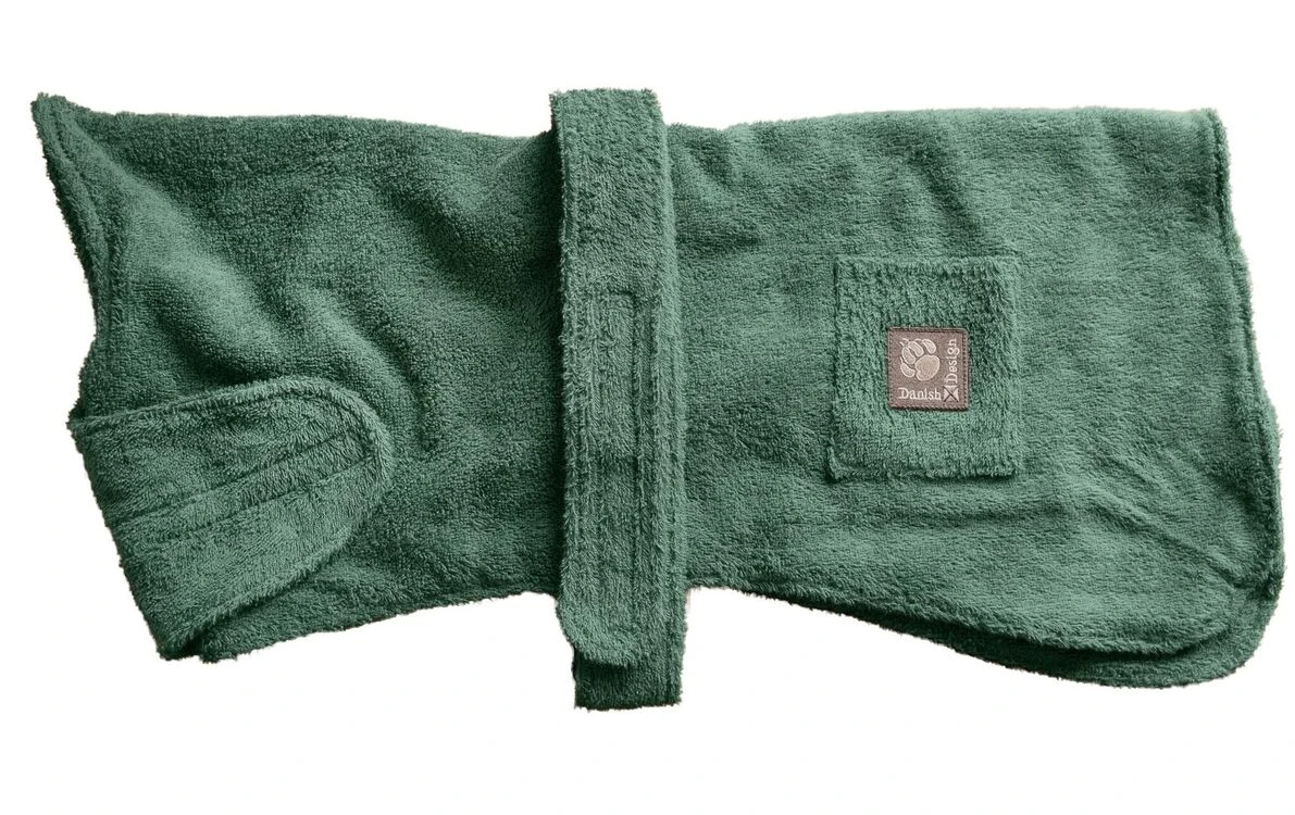 Danish Design Dog Towel Drying Coat Green 2 Danish Design Dog Towel Drying Coat Green - Image 2