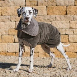 Lords & Labradors Bamboo Dog Drying Coat Mole -Wahl Dogs Shop brown coat 001