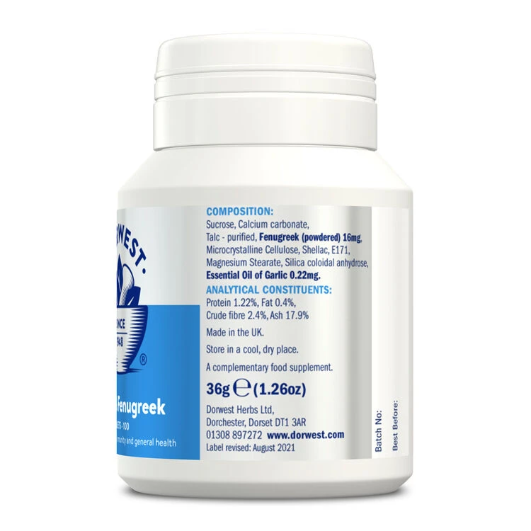 Dorwest Garlic & Fenugreek Tablets 2 Dorwest Garlic & Fenugreek Tablets - Image 2