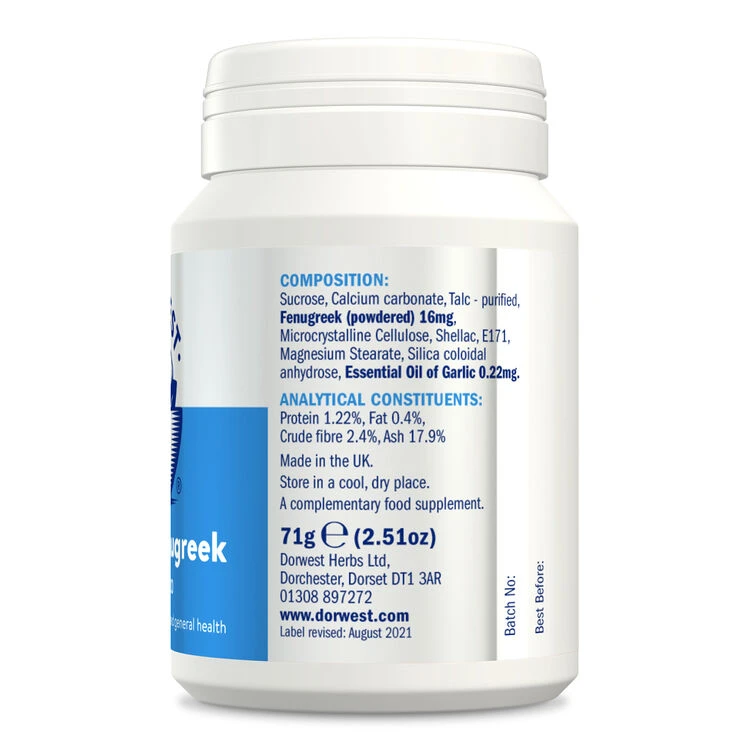 Dorwest Garlic & Fenugreek Tablets 7 Dorwest Garlic & Fenugreek Tablets - Image 7