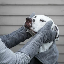 Lords & Labradors Bamboo Dog Drying Mits Gun Metal -Wahl Dogs Shop grey mitt 005