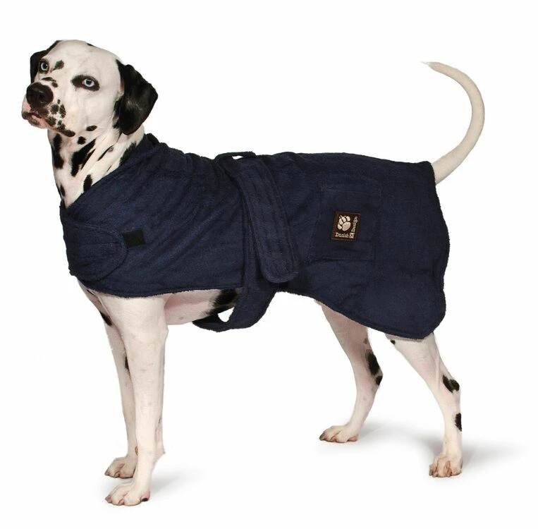 Danish Design Dog Robe Towelling Navy Blue 1 Danish Design Dog Robe Towelling Navy Blue