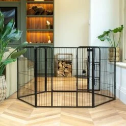 Lords & Labradors 6 Panel Play Pen 80cm Black