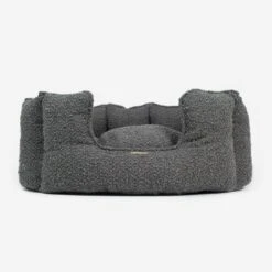 Lords & Labradors High Sided Boucle Dog Bed Granite