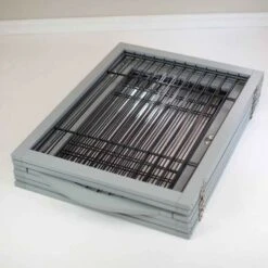 Lords & Labradors Grey Wooden Puppy Play Pen 5 Lords & Labradors Grey Wooden Puppy Play Pen -Wahl Dogs Shop lords labradors white wooden puppy pen grey folded