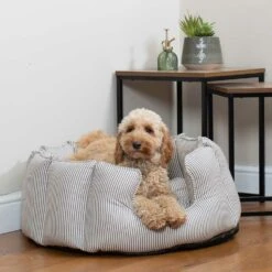 Lords & Labradors High Sided Cotton Dog Bed Regency Stripe