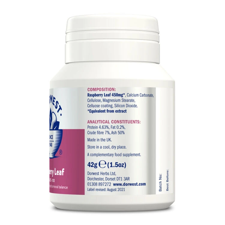 Dorwest Raspberry Leaf Tablets 2 Dorwest Raspberry Leaf Tablets - Image 2