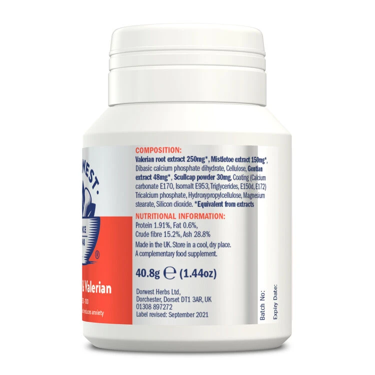 Dorwest Scullcap & Valerian Tablets For Pets 2 Dorwest Scullcap & Valerian Tablets For Pets - Image 2